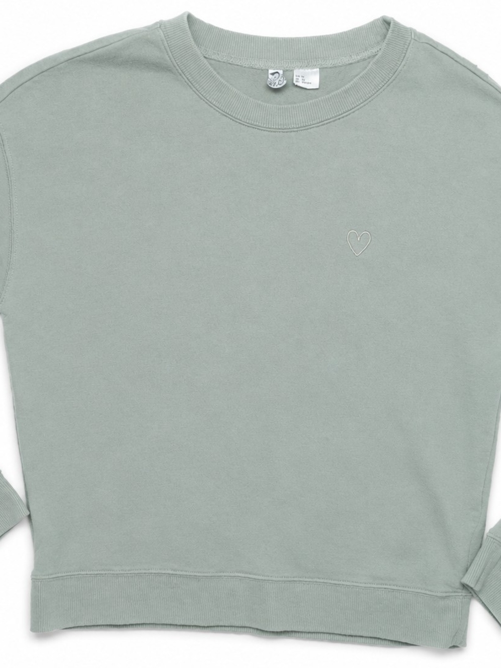 Divided by H&M Sage Green Basic Crewneck Sweatshirt
